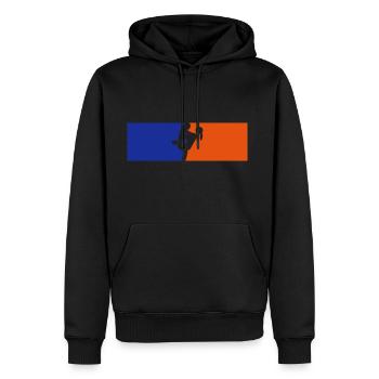 logo france sexe couple amour position logo - Sweat à capuche Premium bio Homme - noir - Devant - Nico (187cm)