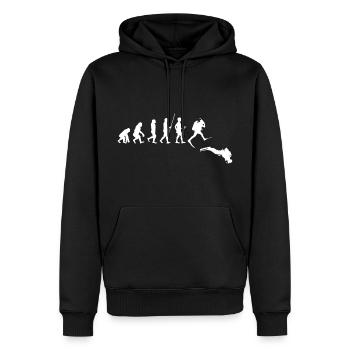 Taucher Evolution Apnoe tauchen freitauchen Meer - Männer Premium Bio Hoodie - Schwarz - Vorne - Nico (187cm)