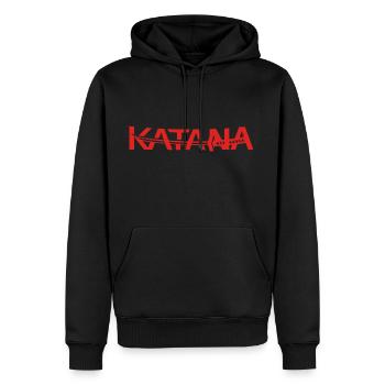 Katana - Männer Premium Bio Hoodie - Schwarz - Vorne - Nico (187cm)