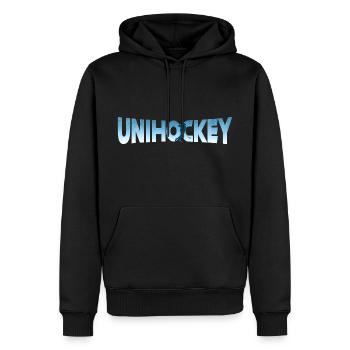 Unihockey - Männer Premium Bio Hoodie - Schwarz - Vorne - Nico (187cm)