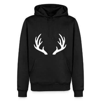 Geweih - Männer Premium Bio Hoodie - Schwarz - Vorne - Nico (187cm)
