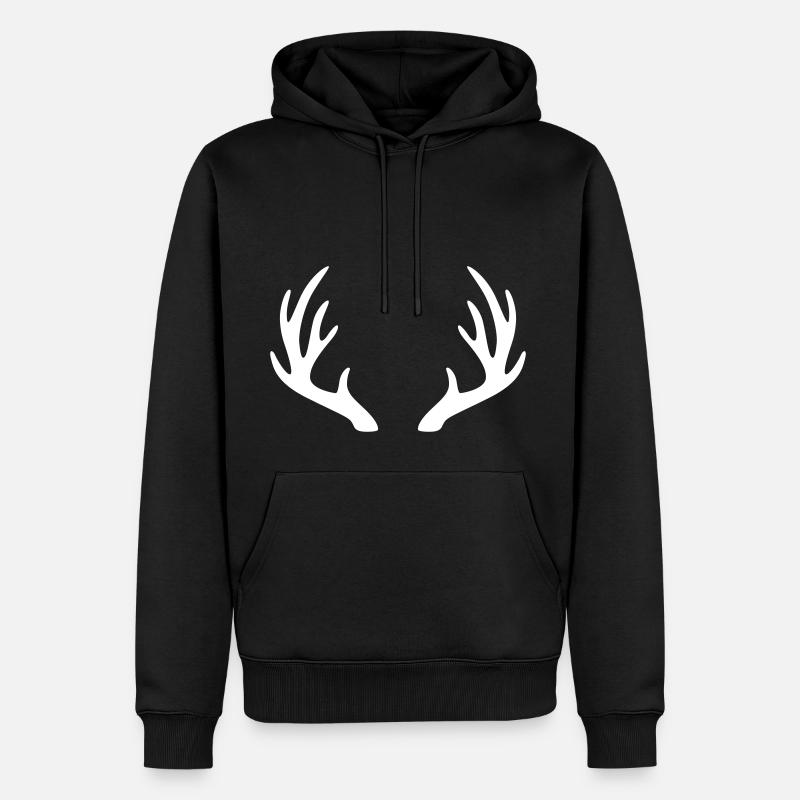 Geweih - Männer Premium Bio Hoodie - Schwarz