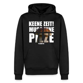 KEENE ZEIT MUSS INNE PILZE! - Männer Premium Bio Hoodie - Schwarz - Vorne - Nico (187cm)