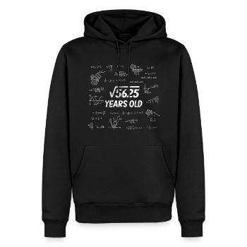 Square root from 5625 - 75th birthday math nerd - Men’s Premium Organic Hoodie - black - Front - Nico (187cm)