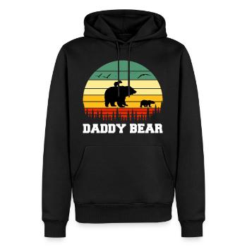 Daddy Bear climb the Mountain in Forest der Bär - Männer Premium Bio Hoodie - Schwarz - Vorne - Nico (187cm)