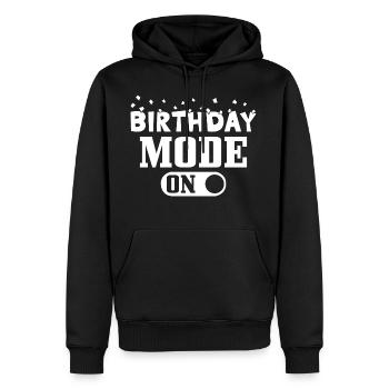 Mode Anniversaire sur Mode Anniversaire sur - Sweat à capuche Premium bio Homme - noir - Devant - Nico (187cm)
