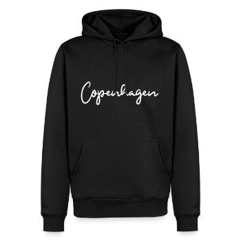 Copenhague, Danemark - Sweat à capuche Premium bio Homme - noir - Devant - Nico (187cm)