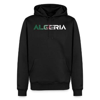 Lettrage Pays - ALGERIA - Flagge Algerien - Männer Premium Bio Hoodie - Schwarz - Vorne - Nico (187cm)