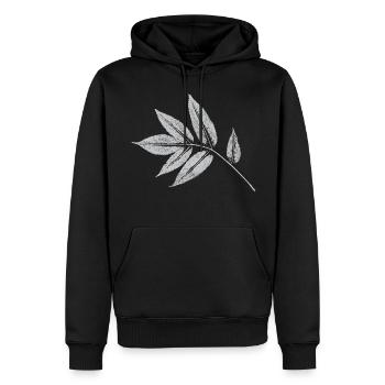 Blatt Esche - Natur & Wald Botanisch - Männer Premium Bio Hoodie - Schwarz - Vorne - Nico (187cm)