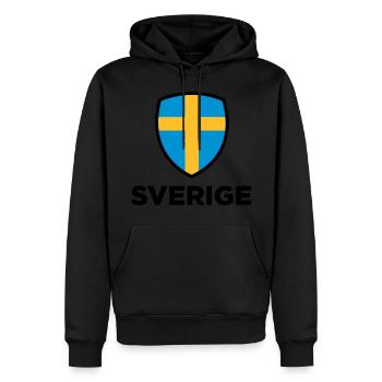 Nationalflagge von Schweden - Männer Premium Bio Hoodie - Schwarz - Vorne - Nico (187cm)
