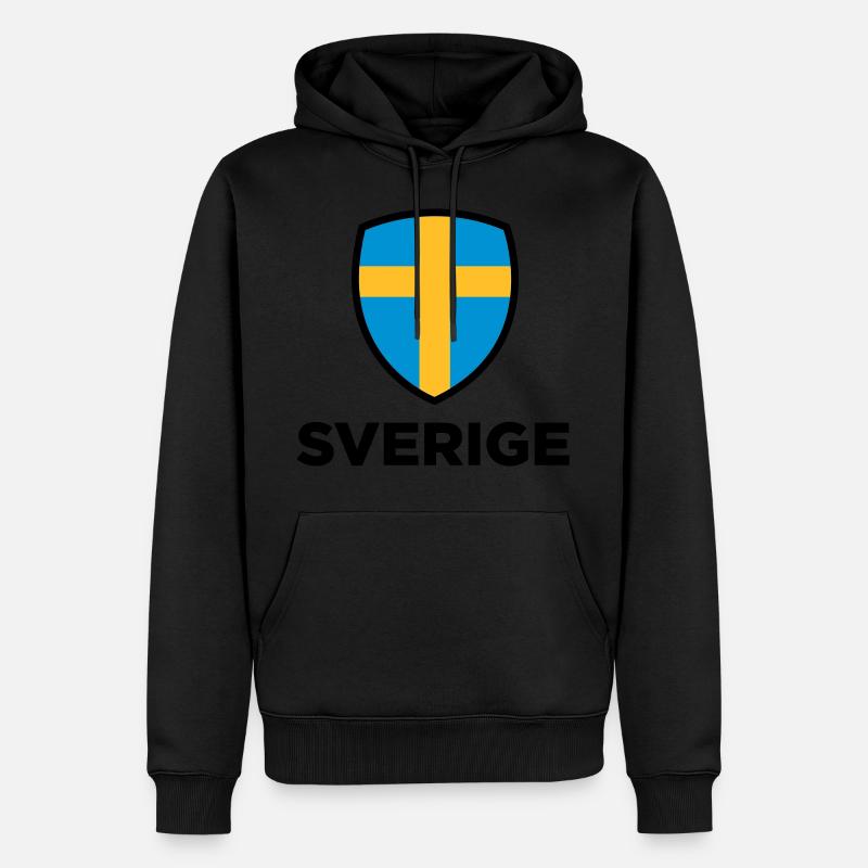 Drapeau national de la Suède - Sweat à capuche Premium bio Homme - noir