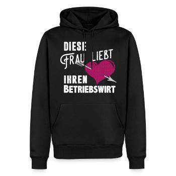 Diese Frau liebt ihren Betriebswirt - Männer Premium Bio Hoodie - Schwarz - Vorne - Nico (187cm)