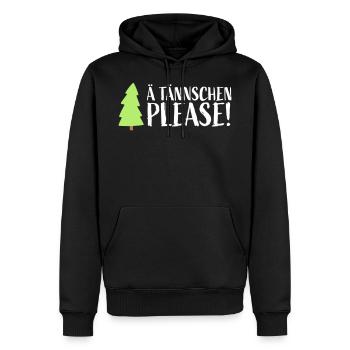 Xmas Denglisch - 100 plens ! - Sweat à capuche Premium bio Homme - noir - Devant - Nico (187cm)