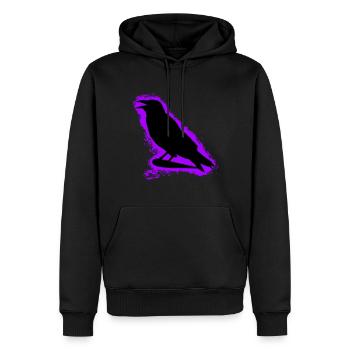 Corbeau corbeau contour noir et violet - Sweat à capuche Premium bio Homme - noir - Devant - Nico (187cm)