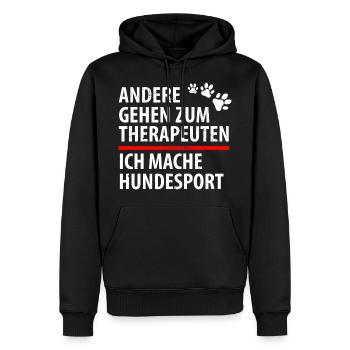 Chemise de thérapie malinois de berger allemand Dog Sport - Sweat à capuche Premium bio Homme - noir - Devant - Nico (187cm)