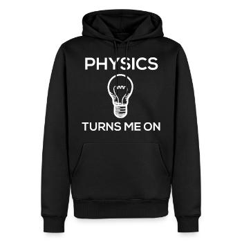 Physics turns me on - Männer Premium Bio Hoodie - Schwarz - Vorne - Nico (187cm)