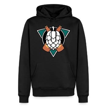 Houblon puissant Logo original - Sweat à capuche Premium bio Homme - noir - Devant - Nico (187cm)