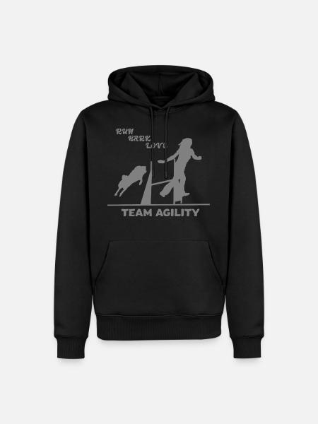 Agility fitte Hunde sportliche Frauchen - Männer Premium Bio Hoodie - Schwarz