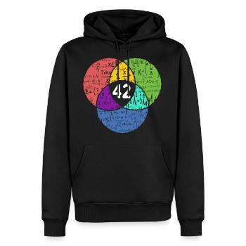 42 - Sinn des Lebens - Nerd - Mathe - Film - Männer Premium Bio Hoodie - Schwarz - Vorne - Nico (187cm)