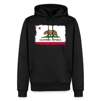 California - Geschenkidee - Männer Premium Bio Hoodie - Schwarz - Vorne - Nico (187cm)