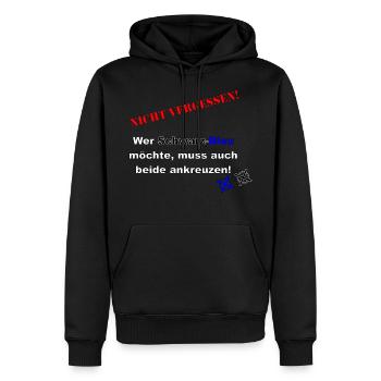 Schwarz-Blau wählen - Männer Premium Bio Hoodie - Schwarz - Vorne - Nico (187cm)