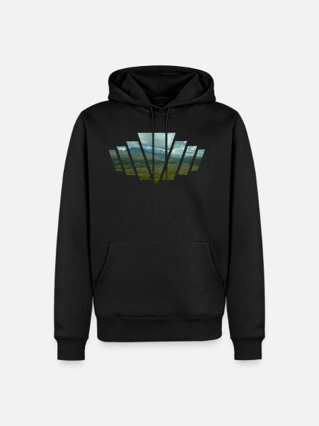 V Mountains - Men’s Premium Organic Hoodie - black