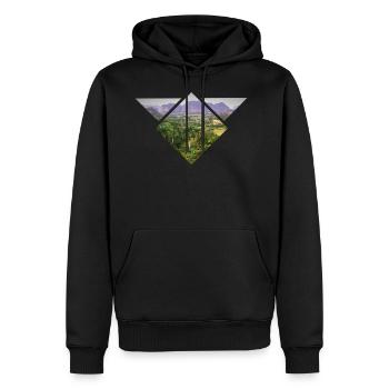 Triangle Escalier - Sweat à capuche Premium bio Homme - noir - Devant - Nico (187cm)