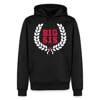 Big SIS - grande soeur - grande soeur - Sweat à capuche Premium bio Homme - noir - Devant - Nico (187cm)