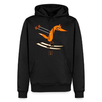 Skieur intelligent (b) - Sweat à capuche Premium bio Homme - noir - Devant - Nico (187cm)
