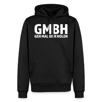 GMBH - Geh mal Bier holen - Männer Premium Bio Hoodie - Schwarz - Vorne - Nico (187cm)