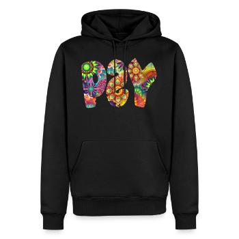 Psy Trance - Männer Premium Bio Hoodie - Schwarz - Vorne - Nico (187cm)