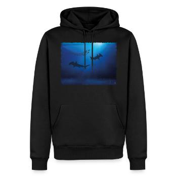 Requin marteau océanique; mer - Sweat à capuche Premium bio Homme - noir - Devant - Nico (187cm)