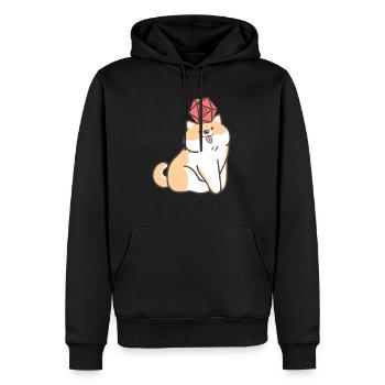 Kawaii Hund mit Polyedal D20 Würfel Doge Liebhaber - Männer Premium Bio Hoodie - Schwarz - Vorne - Nico (187cm)