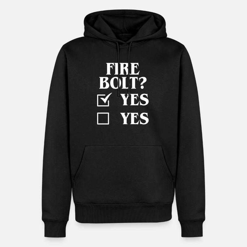 Feuerblitz Ja Ja Zauberer Zauberer - Männer Premium Bio Hoodie - Schwarz