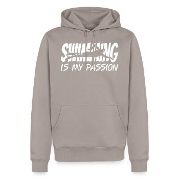 SWIM - Men’s Premium Organic Hoodie - taupe - Front - Nico (187cm)