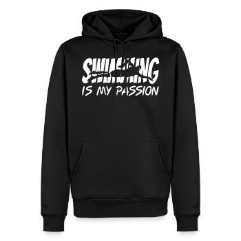 NAGER - Sweat à capuche Premium bio Homme - noir - Devant - Nico (187cm)