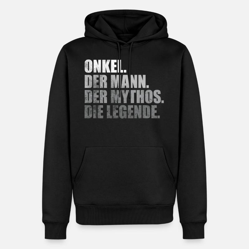Onkel Spruch Geschenk - Männer Premium Bio Hoodie - Schwarz