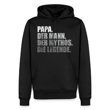Papa Vater Spruch Vatertag Geschenk - Männer Premium Bio Hoodie - Schwarz - Vorne - Nico (187cm)