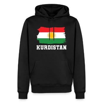 Drapeau kurde kurde kurde kurde son biji - Sweat à capuche Premium bio Homme - noir - Devant - Nico (187cm)