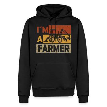 Je suis agriculteur, agriculteur - Sweat à capuche Premium bio Homme - noir - Devant - Nico (187cm)