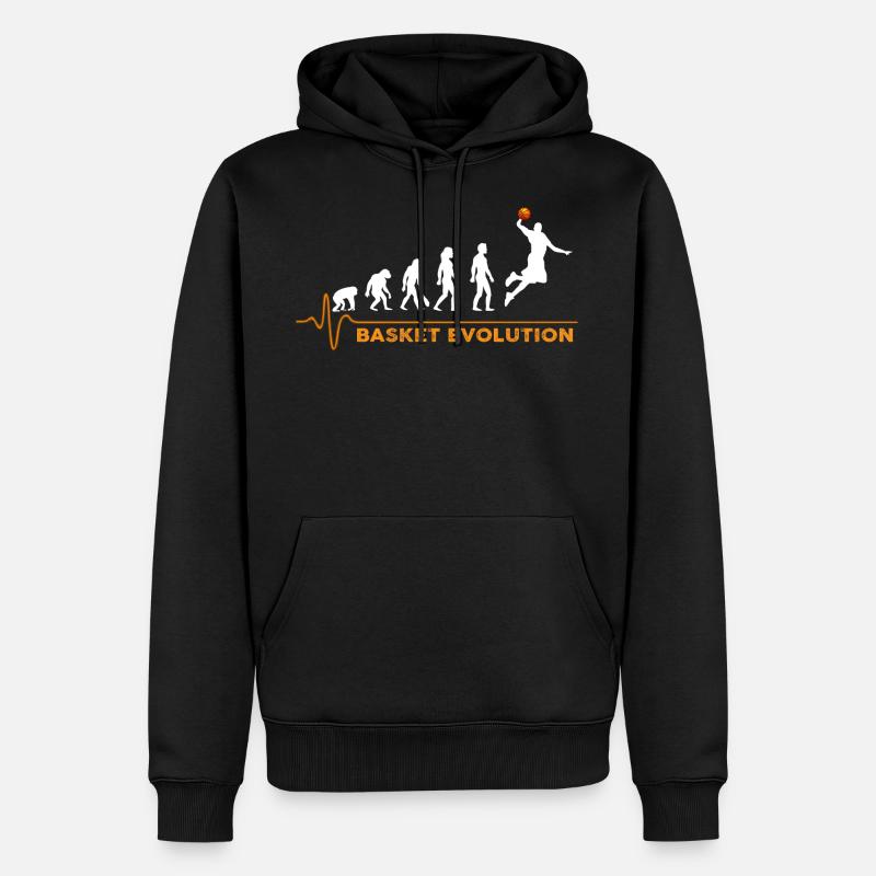 Basket evolution - Sweat à capuche Premium bio Homme - noir