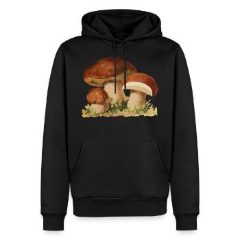 Porcini mushrooms collect mushroom collector - Men’s Premium Organic Hoodie - black - Front - Nico (187cm)