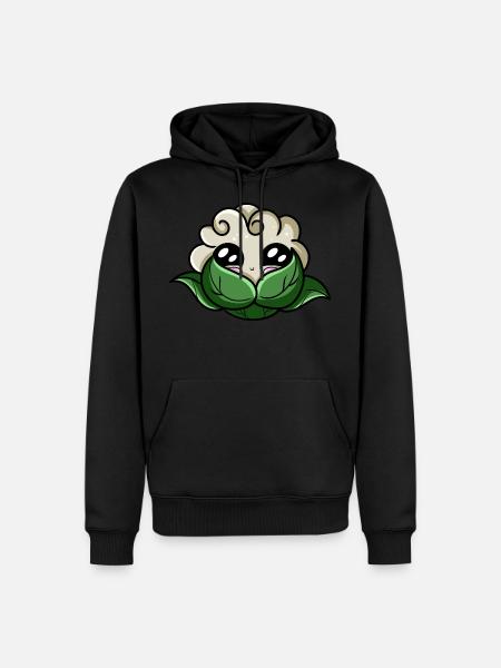 Cauliflower Kawaii - Men’s Premium Organic Hoodie - black