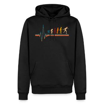 Ping-ping-congiste Evolution - Sweat à capuche Premium bio Homme - noir - Devant - Nico (187cm)