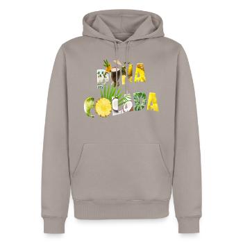 Pina colada - Geschenk für Piña Colada Fans - Männer Premium Bio Hoodie - Taupe - Vorne - Nico (187cm)