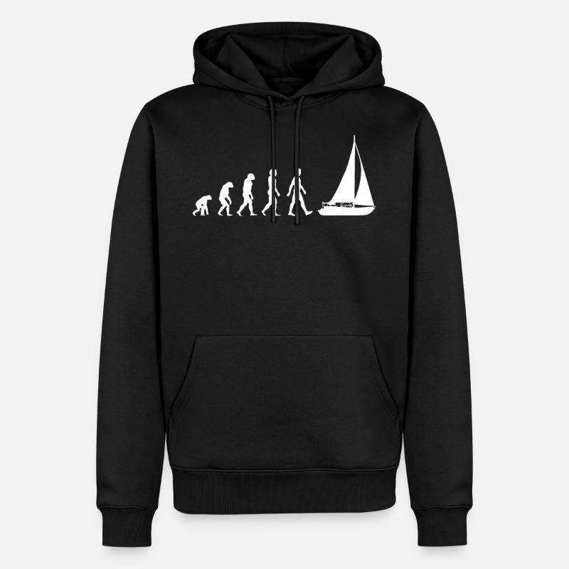 Voilier marin évolution - Sweat à capuche Premium bio Homme - noir