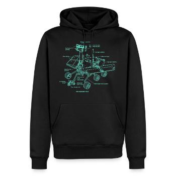 Retro Old School Mars Rover Tech Illustration - Men’s Premium Organic Hoodie - black - Front - Nico (187cm)