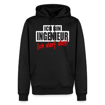 Ingenieur Beruf Lustig Spruch Humor Geschenk - Männer Premium Bio Hoodie - Schwarz - Vorne - Nico (187cm)