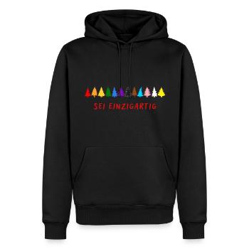 Sei einzigartig! LGBTQ - Männer Premium Bio Hoodie - Schwarz - Vorne - Nico (187cm)