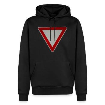 Vorfahrt achten - Männer Premium Bio Hoodie - Schwarz - Vorne - Nico (187cm)